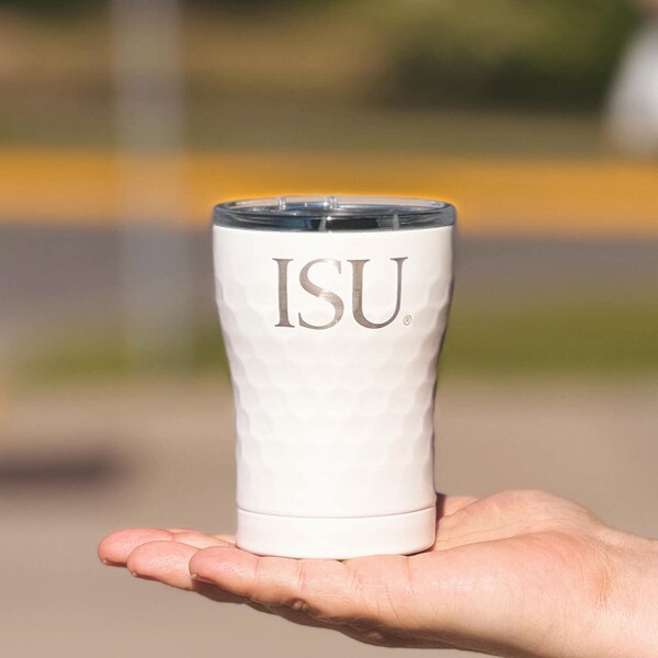 ISU White Golf Dimple Tumbler 12-oz